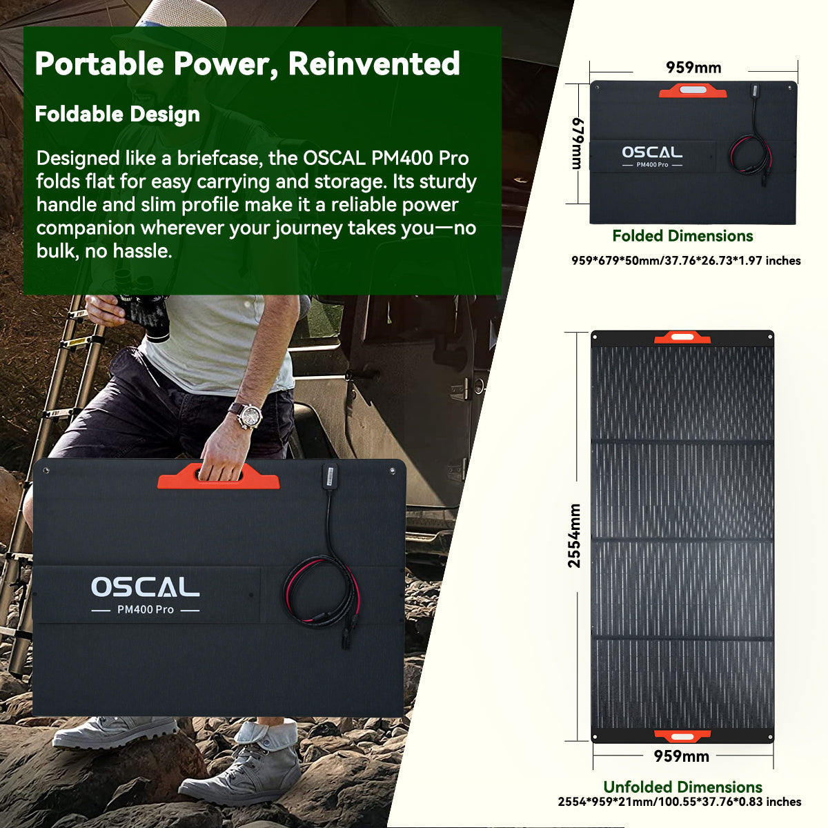 OSCAL PowerMax 400 PLUS High-Efficiency Solar Panels