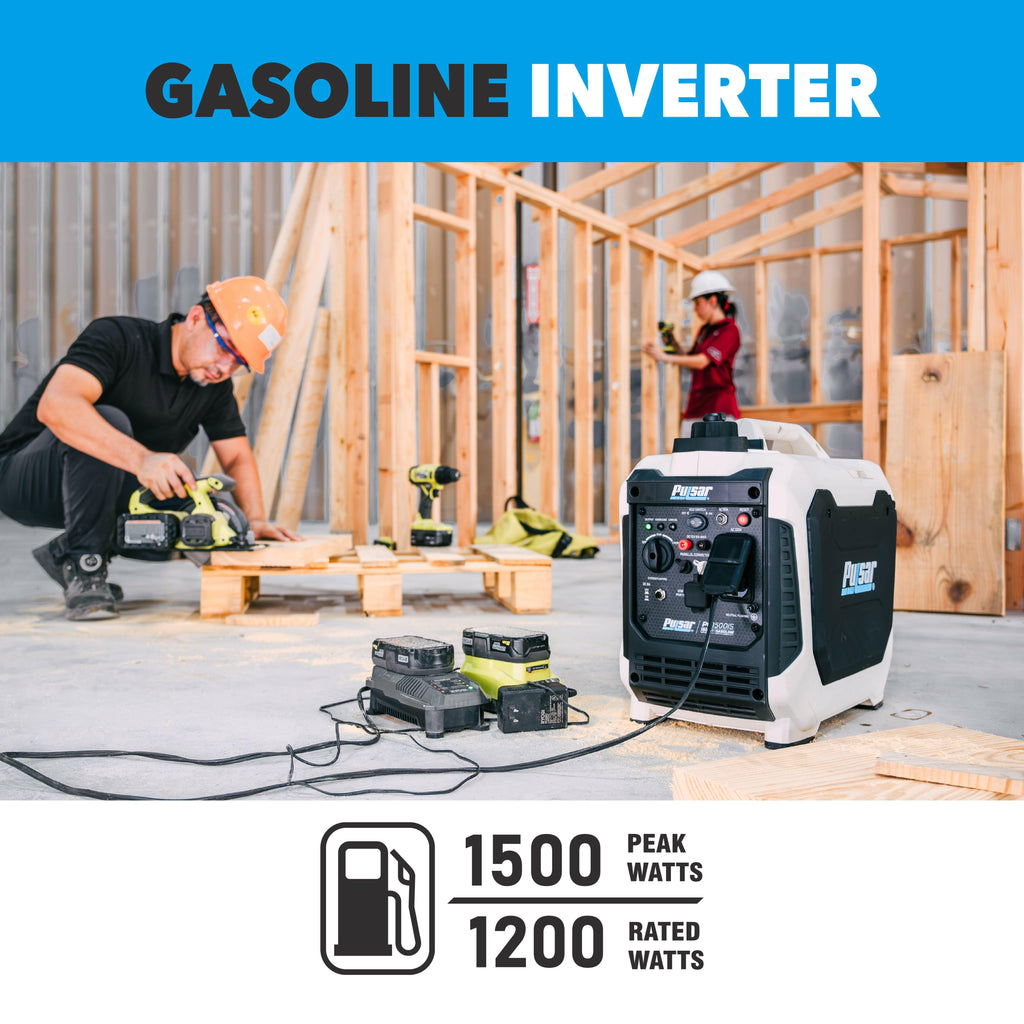 PULSAR 1200W Portable Gas-Powered Inverter Generator