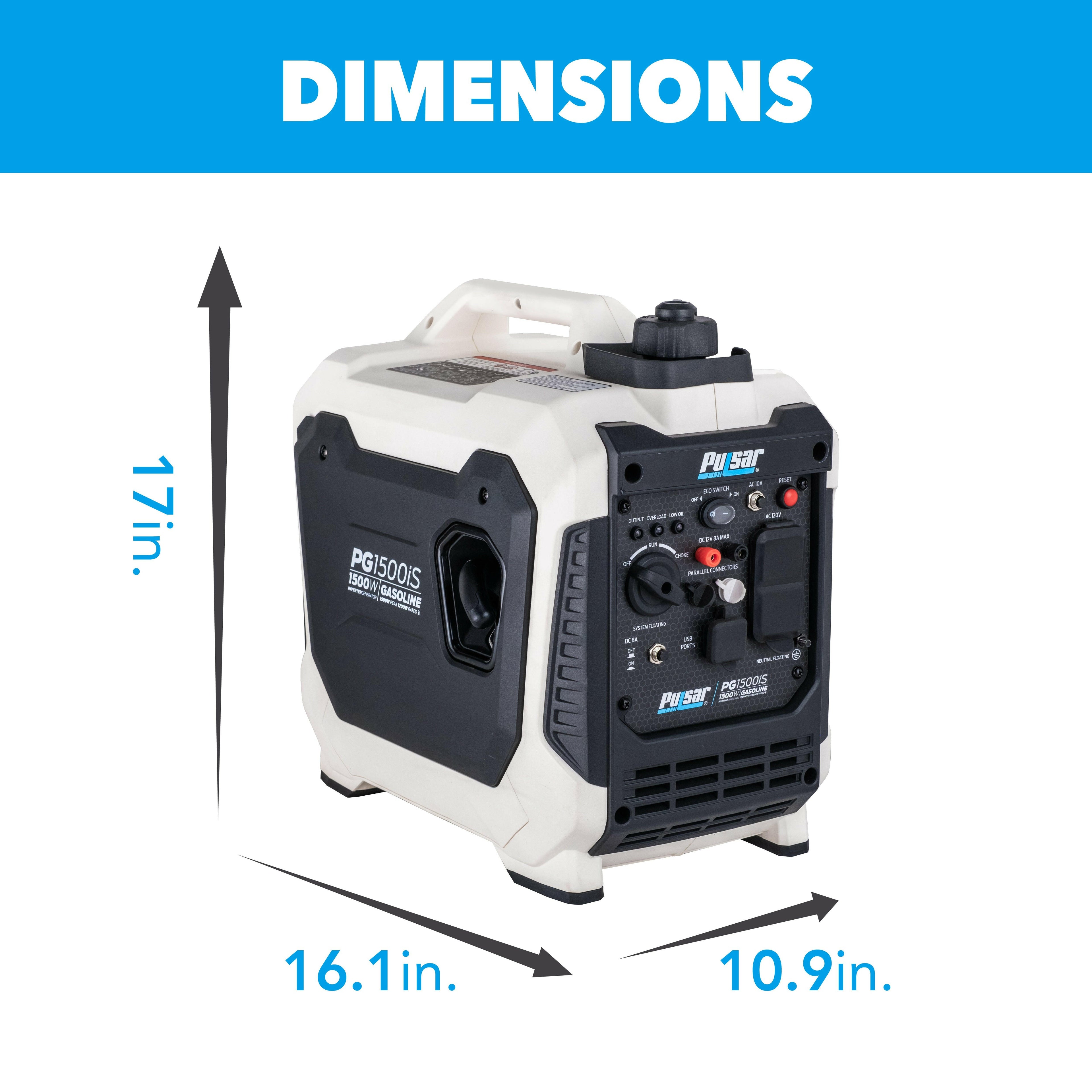 PULSAR 1200W Portable Gas-Powered Inverter Generator
