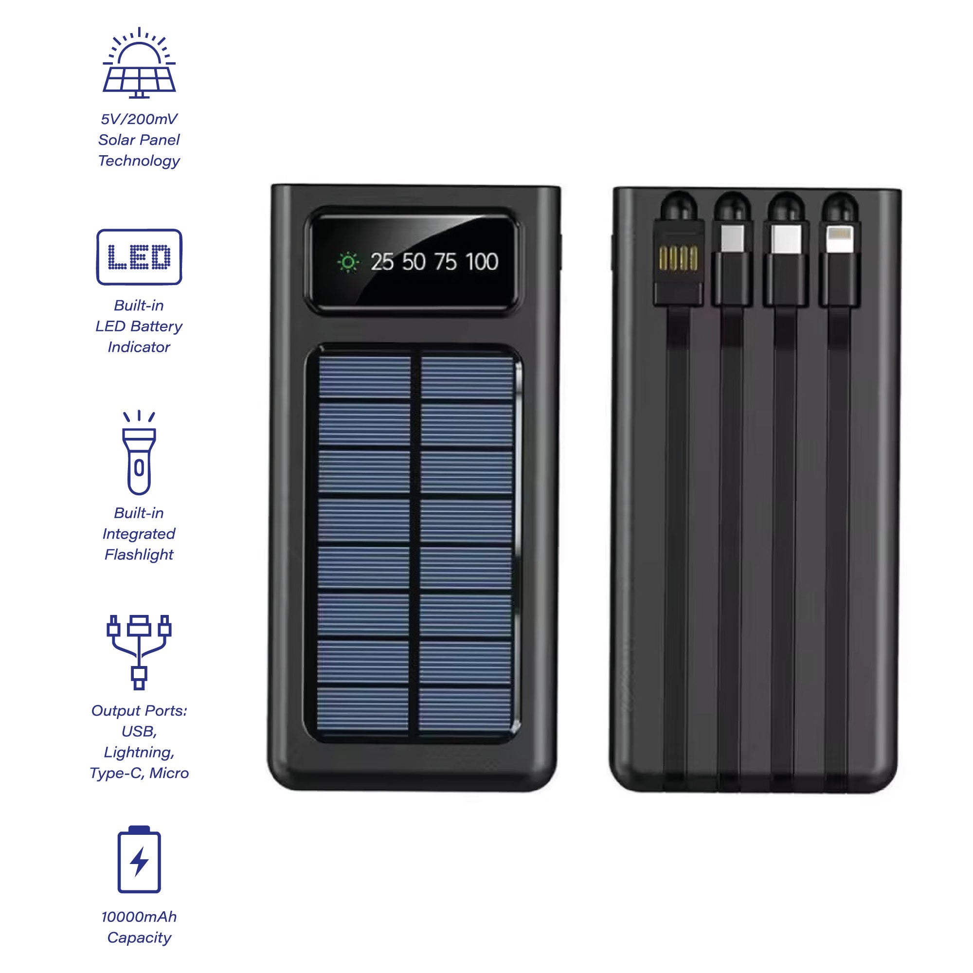LED Portable Solarsync Power Bank – Never Be Caught Without Power