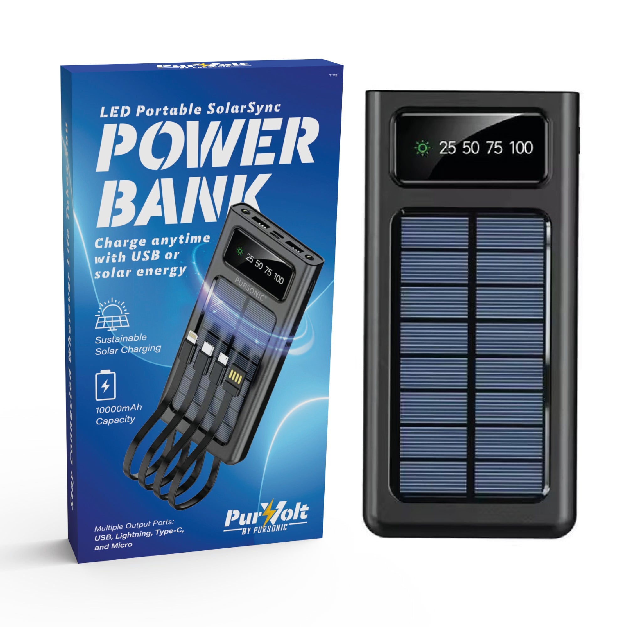 LED Portable Solarsync Power Bank – Never Be Caught Without Power